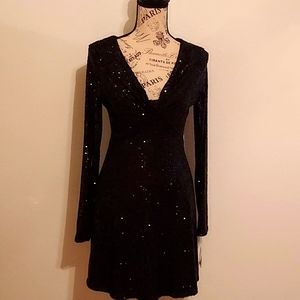 Gianni Bini BLACK SEQUIN Dress, NWT